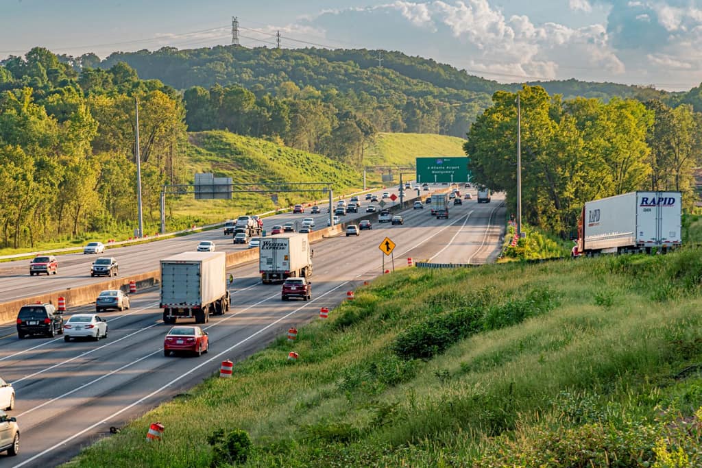 Traffic on Interstate 285 near Bouldercrest Road